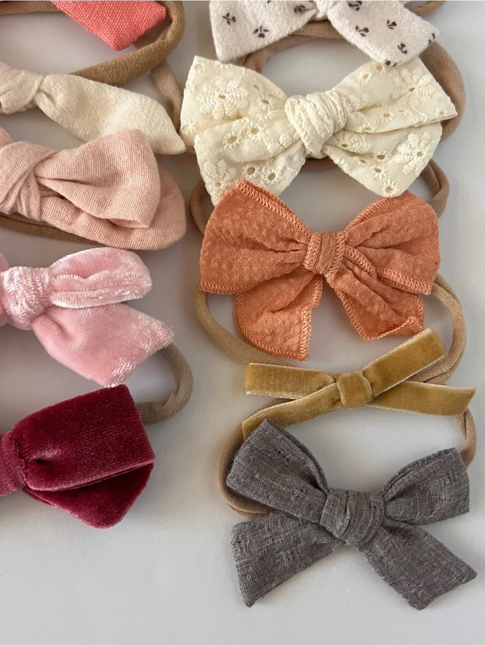 Assorted Girls Bow Headband Set - Pink, Purple, Mustard & More